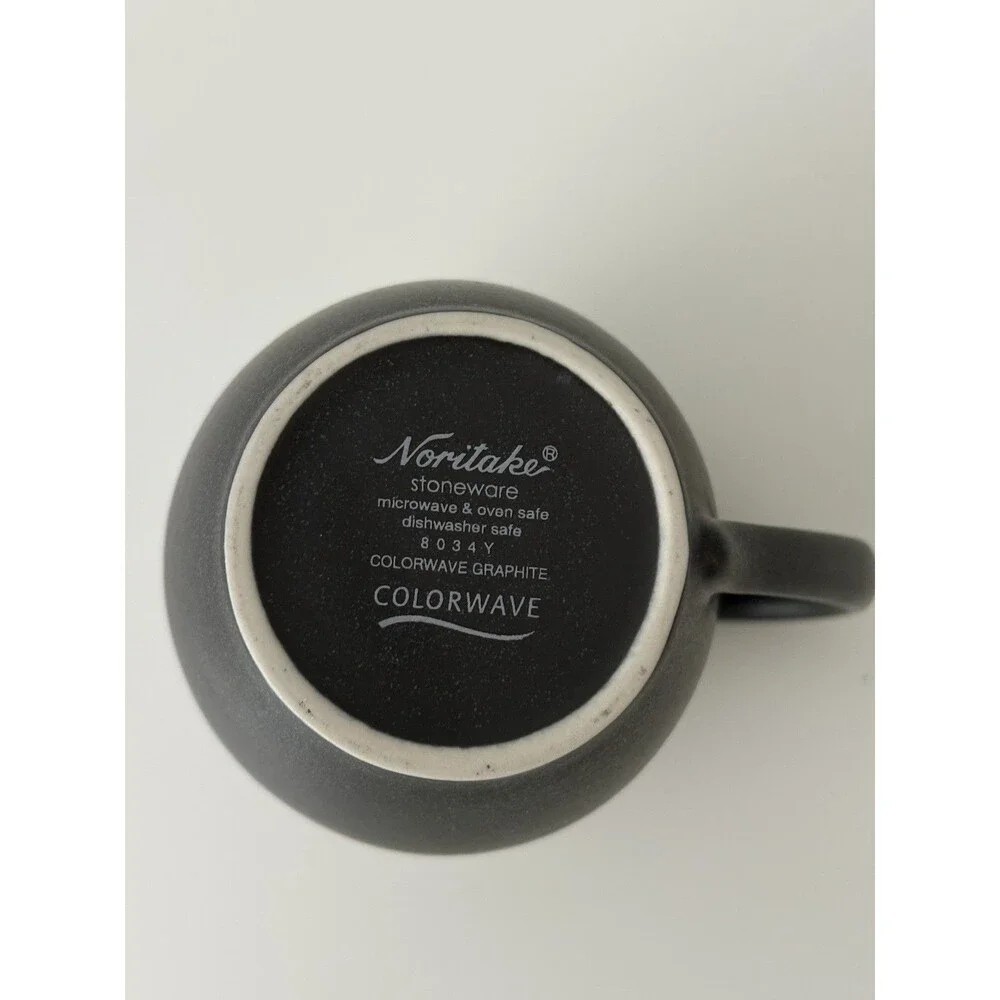 Noritake Stoneware Colorwave Graphite 8034 11 Oz. Creamer Matte Black Finish EUC